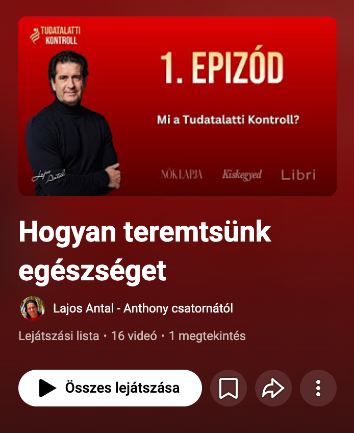 Tudatalatti Kontroll Miniprogram Sorozat – Egészség